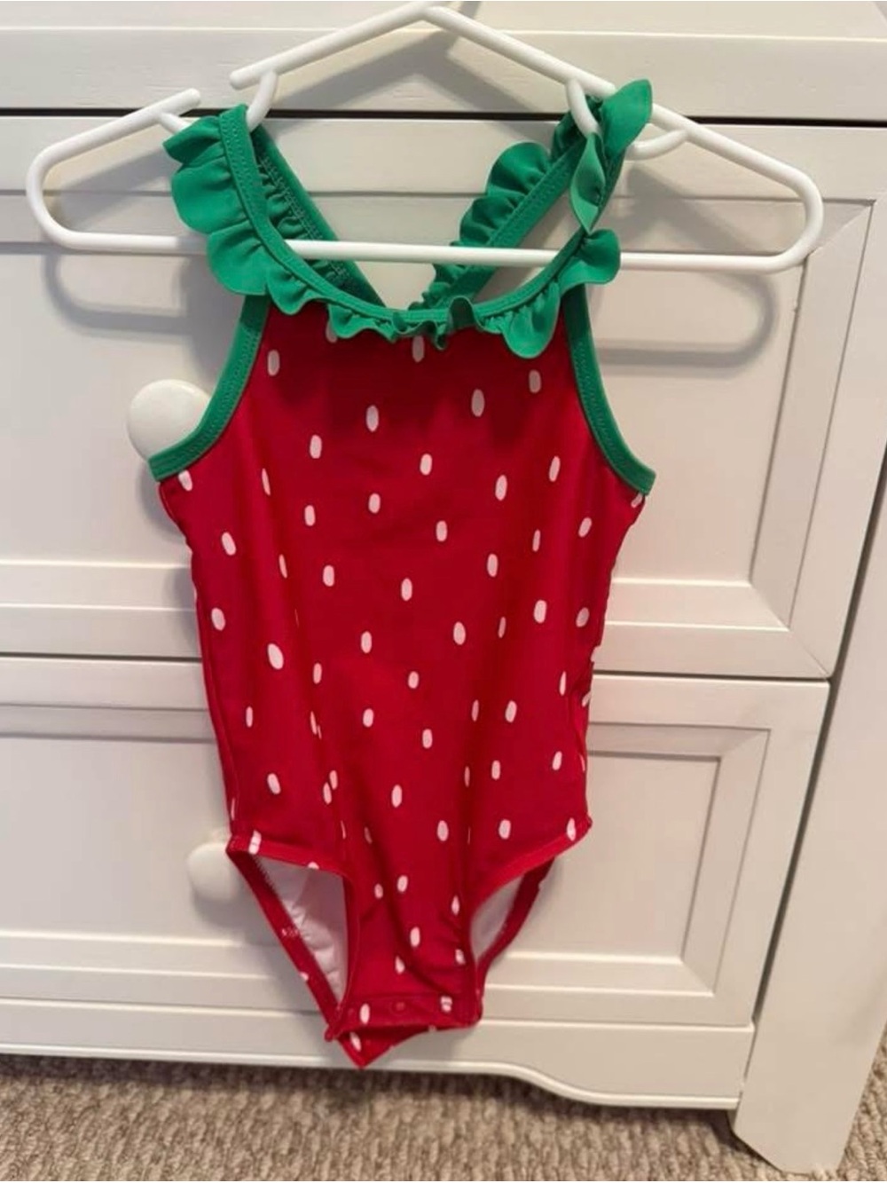 Old Navy Red & Green Strawberry One-Piece Swimsuit